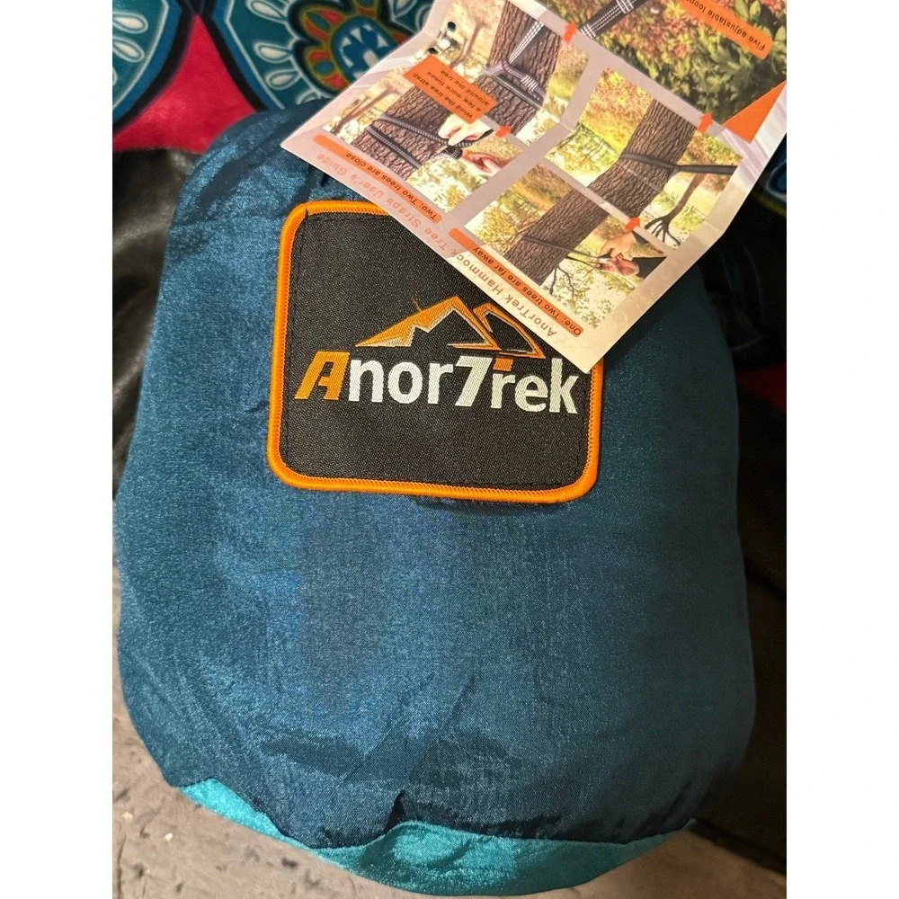 Anortrek Blue/Sky Blue Parachute Hammock & Carabiners